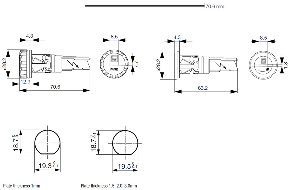 Schurter FUS Shock-Safe Fuse Holder